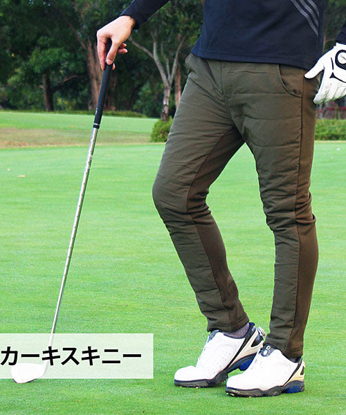 トップイズム TopIsm ジョガーとスキニーの2タイプ/ダウンパンツ裏フリース ゴルフパンツ ゴルフウェア アウトドア スポーツウェア （7-カーキジョガー） 7-カーキジョガー