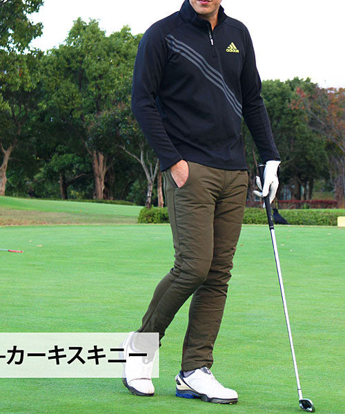 トップイズム TopIsm ジョガーとスキニーの2タイプ/ダウンパンツ裏フリース ゴルフパンツ ゴルフウェア アウトドア スポーツウェア （7-カーキジョガー） 7-カーキジョガー