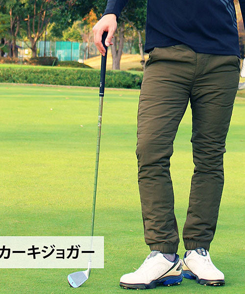 トップイズム TopIsm ジョガーとスキニーの2タイプ/ダウンパンツ裏フリース ゴルフパンツ ゴルフウェア アウトドア スポーツウェア （7-カーキジョガー） 7-カーキジョガー
