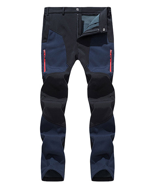 トップイズム TopIsm 暖か裏起毛フリース アウトドアパンツ メンズ クライミングパンツ アウトドアウェア ストレッチ 秋冬 切替カラー ウエストゴム カーゴパンツ キャンプ 登山,3-ネイビーブラック