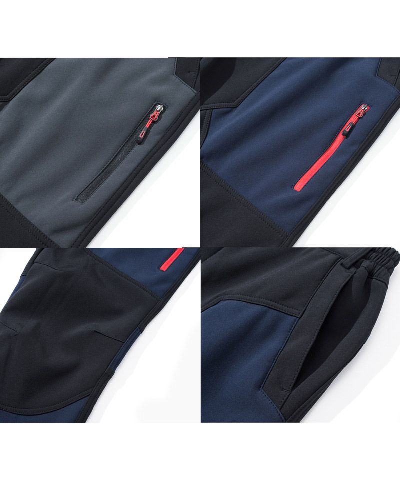 トップイズム TopIsm 暖か裏起毛フリース アウトドアパンツ メンズ クライミングパンツ アウトドアウェア ストレッチ 秋冬 切替カラー ウエストゴム カーゴパンツ キャンプ 登山