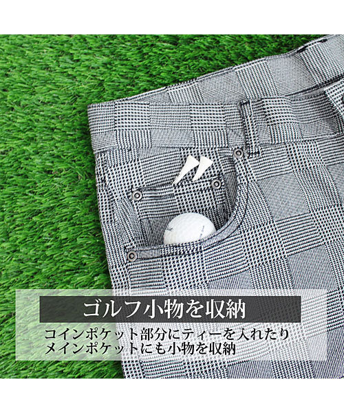 トップイズム TopIsm ゴルフパンツ メンズ クロップドパンツ ゴルフウェア チェック柄 カモフラ 迷彩 千鳥格子 ストレッチ ハーフパンツ スポーツウェア 7分丈