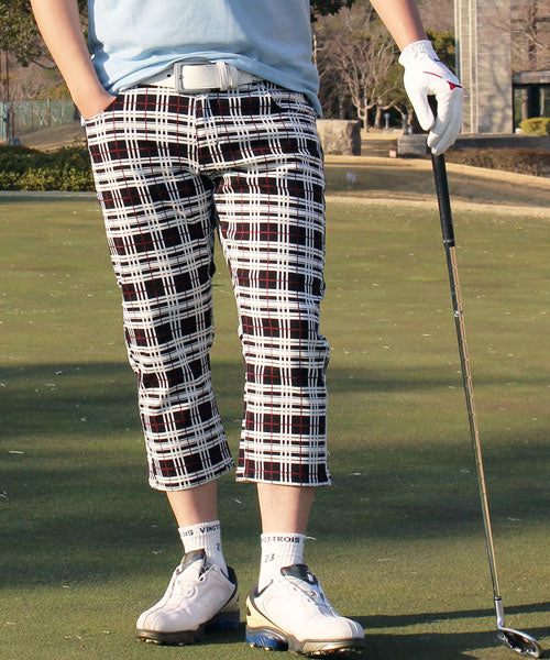 トップイズム TopIsm ゴルフパンツ メンズ クロップドパンツ ゴルフウェア チェック柄 カモフラ 迷彩 千鳥格子 ストレッチ ハーフパンツ スポーツウェア 7分丈