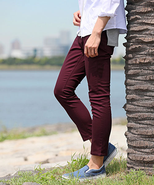トップイズム TopIsm チノパン メンズ アンクルパンツ メンズ スキニー ストレッチ 細身 スリム アンクル スキニーパンツ コットン 春夏