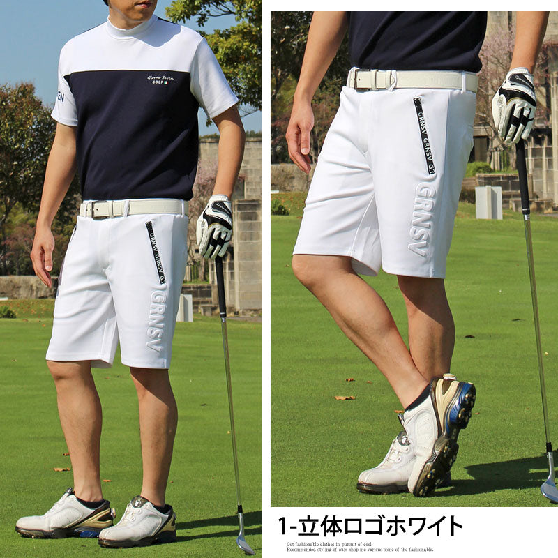 トップイズム TopIsm ゴルフパンツ メンズ ゴルフウェア GIORNO SEVEN ジョルノセブン ハーフパンツ ショートパンツ 短パン 春夏 ショーツ ストレッチ ジャージ ロゴ