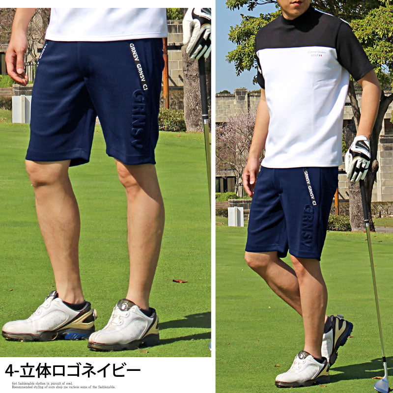 トップイズム TopIsm ゴルフパンツ メンズ ゴルフウェア GIORNO SEVEN ジョルノセブン ハーフパンツ ショートパンツ 短パン 春夏 ショーツ ストレッチ ジャージ ロゴ
