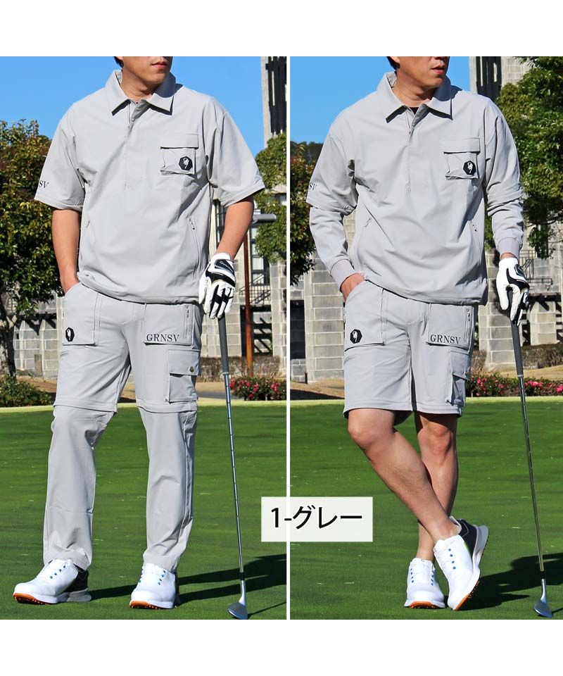 トップイズム TopIsm ゴルフウェア 4WAY 上下セットアップ メンズ ゴルフパンツ GIORNO SEVEN ジョルノセブン 2WAYジャケット ブルゾン 多機能 春夏