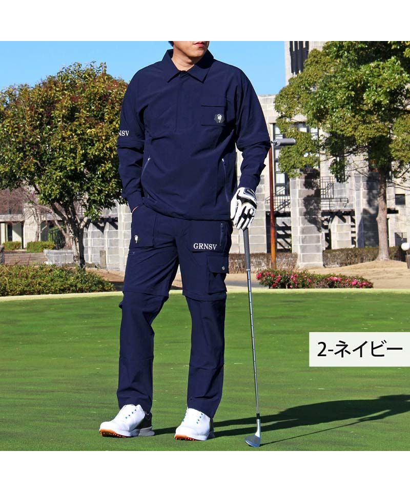トップイズム TopIsm ゴルフウェア 4WAY 上下セットアップ メンズ ゴルフパンツ GIORNO SEVEN ジョルノセブン 2WAYジャケット ブルゾン 多機能 春夏