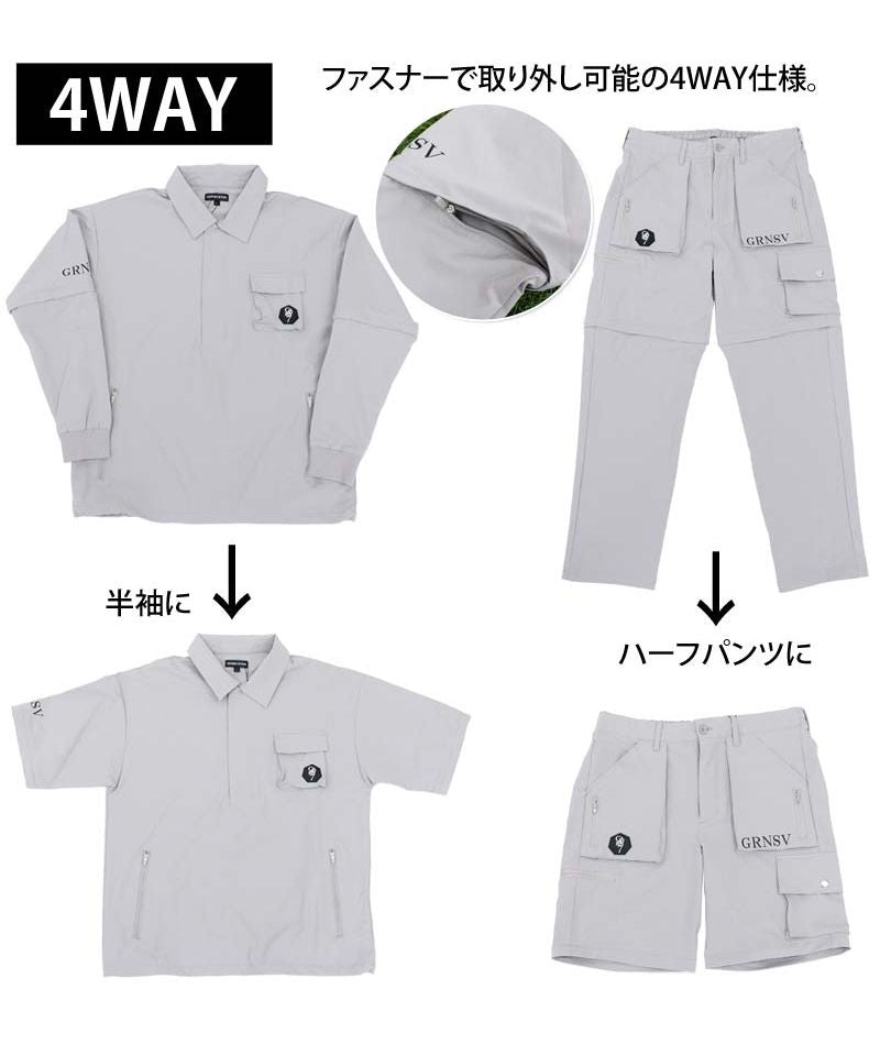 トップイズム TopIsm ゴルフウェア 4WAY 上下セットアップ メンズ ゴルフパンツ GIORNO SEVEN ジョルノセブン 2WAYジャケット ブルゾン 多機能 春夏