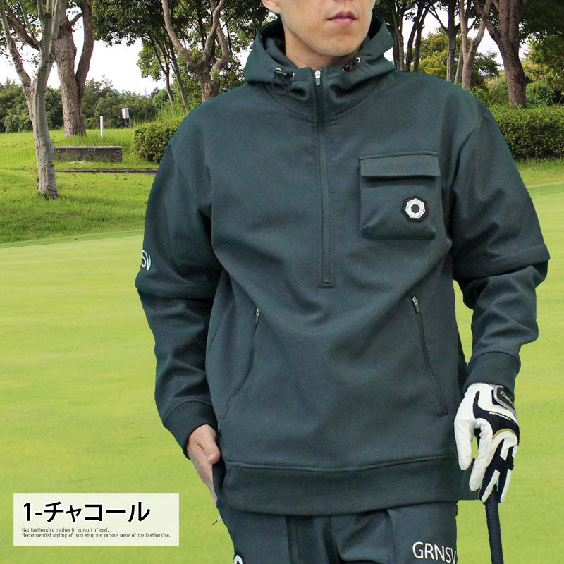 トップイズム TopIsm ゴルフジャケット メンズ ゴルフウェア スニードジャック フードパーカー GIORNO SEVEN ジョルノセブン 袖2WAY アウター ブルゾン トップス プルオーバー 裏暖かい 秋冬