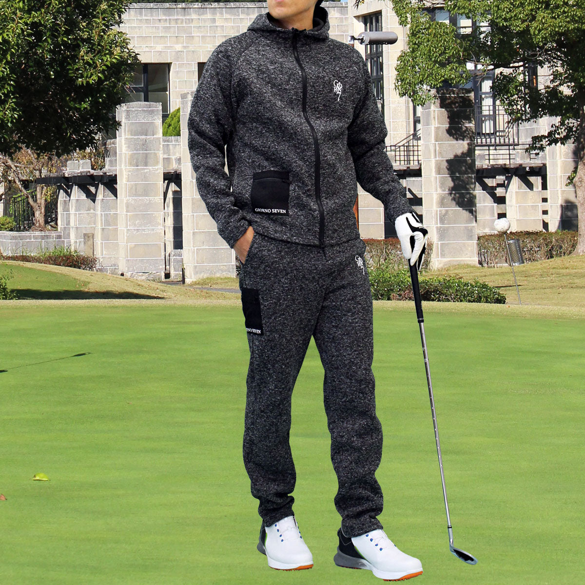 TopIsm Golf Wear Men's Set Up GIORNO SEVEN Warm Fleece Knit Golf Pants
