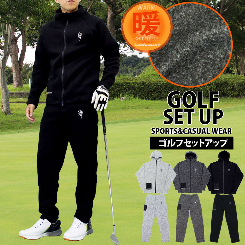 TopIsm Golf Wear Men's Set Up GIORNO SEVEN Warm Fleece Knit Golf Pants