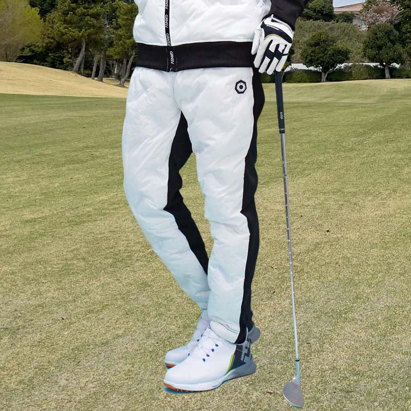 トップイズム TopIsm ゴルフパンツ ゴルフウェア メンズ ダウンパンツ GIORNO SEVEN ジョルノセブン ジョガーパンツ 中綿 秋冬 ボトムス 素材切替 おしゃれ ブランド,1-ホワイト