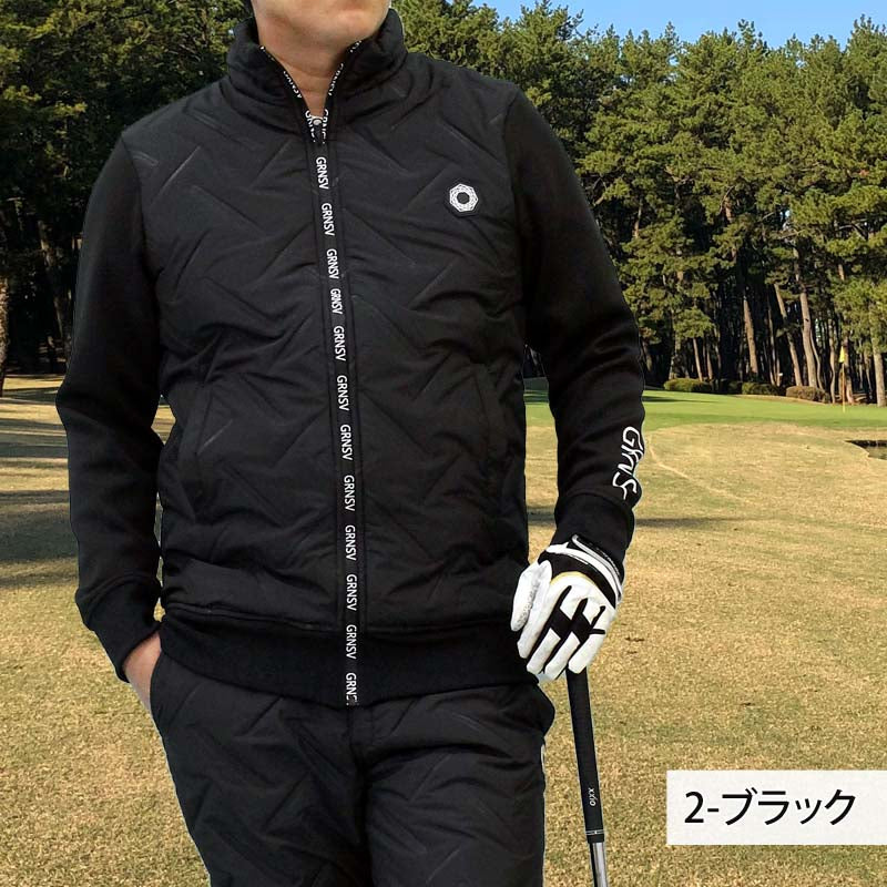 トップイズム TopIsm ゴルフ 中綿ジャケット メンズ ゴルフウェア GIORNO SEVEN ジョルノセブン 中綿 アウター ブルゾン ロゴ 素材切替 ジップアップ 秋冬 おしゃれ ブランド （1-ホワイト） 1-ホワイト