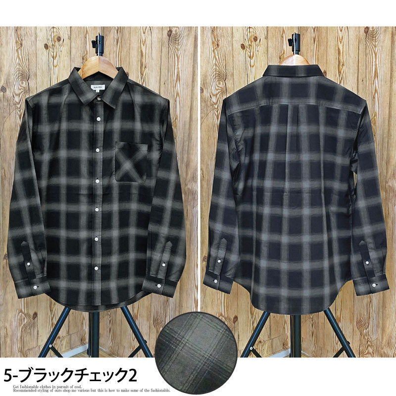 TopIsm Shirt Men's Check Shirt Madras Check Ombre Check Gingham Check Long Sleeve Shirt Casual Shirt