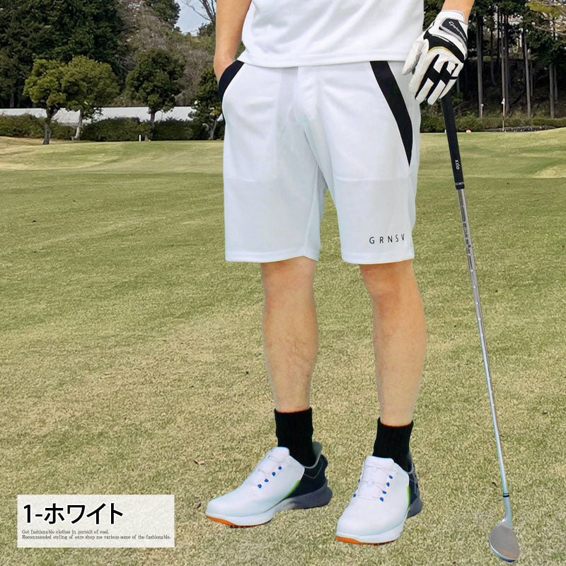 トップイズム TopIsm ゴルフパンツ メンズ ハーフパンツ GIORNO SEVEN ジョルノセブン ゴルフウェア 吸汗速乾ドライメッシュ ショートパンツ 短パン ショーツ ライン 春夏