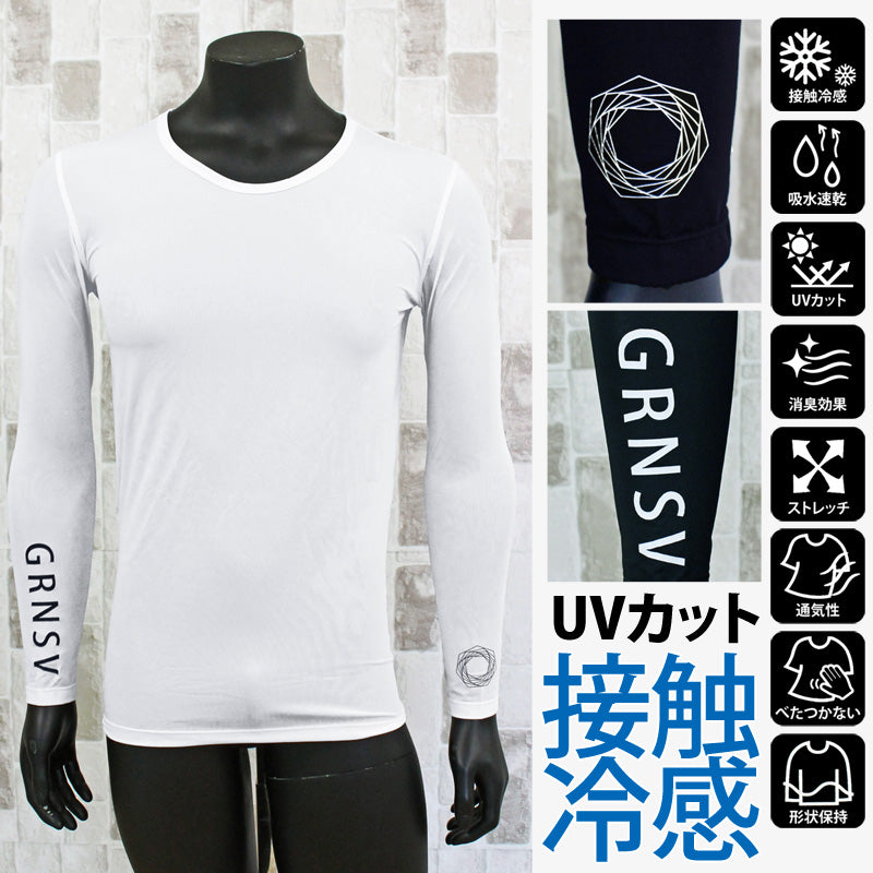 トップイズム TopIsm ゴルフウェア メンズ インナーシャツ 接触冷感 GIORNO SEVEN ジョルノセブン アンダーウェア UVカット日焼け 吸水速乾 通気性 クルーネック ストレッチ Tシャツ 長袖 カットソー 春夏