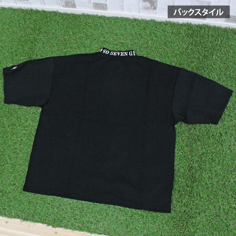 トップイズム TopIsm ゴルフウェア モックネックシャツ メンズ GIORNO SEVEN ジョルノセブン ワイドシルエット ハイネック ゴルフ 接触冷感 ストレッチ 半袖 ロゴ ポロシャツ 春夏