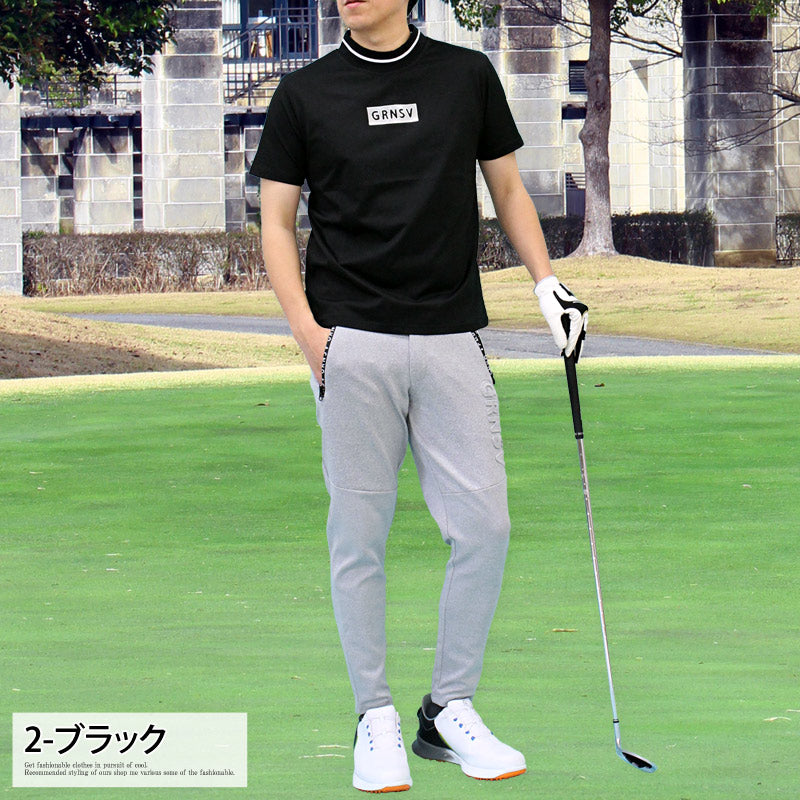 トップイズム TopIsm ゴルフウェア モックネックシャツ メンズ GIORNO SEVEN ジョルノセブン ハイネック ゴルフ 接触冷感 ストレッチ 半袖 シルバーロゴ 首ライン トップス ポロシャツ Tシャツ 春夏