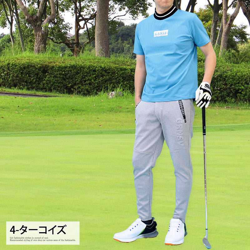 トップイズム TopIsm ゴルフウェア モックネックシャツ メンズ GIORNO SEVEN ジョルノセブン ハイネック ゴルフ 接触冷感 ストレッチ 半袖 シルバーロゴ 首ライン トップス ポロシャツ Tシャツ 春夏