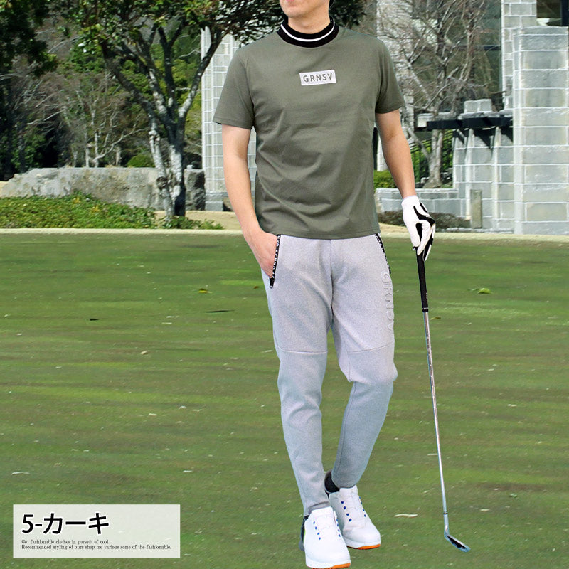 トップイズム TopIsm ゴルフウェア モックネックシャツ メンズ GIORNO SEVEN ジョルノセブン ハイネック ゴルフ 接触冷感 ストレッチ 半袖 シルバーロゴ 首ライン トップス ポロシャツ Tシャツ 春夏