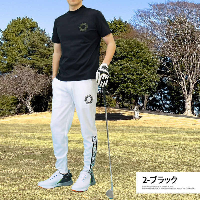 トップイズム TopIsm ゴルフウェア モックネックシャツ メンズ GIORNO SEVEN ジョルノセブン ハイネック ゴルフ 接触冷感 ストレッチ 半袖 バックロゴプリント トップス ポロシャツ Tシャツ 春夏