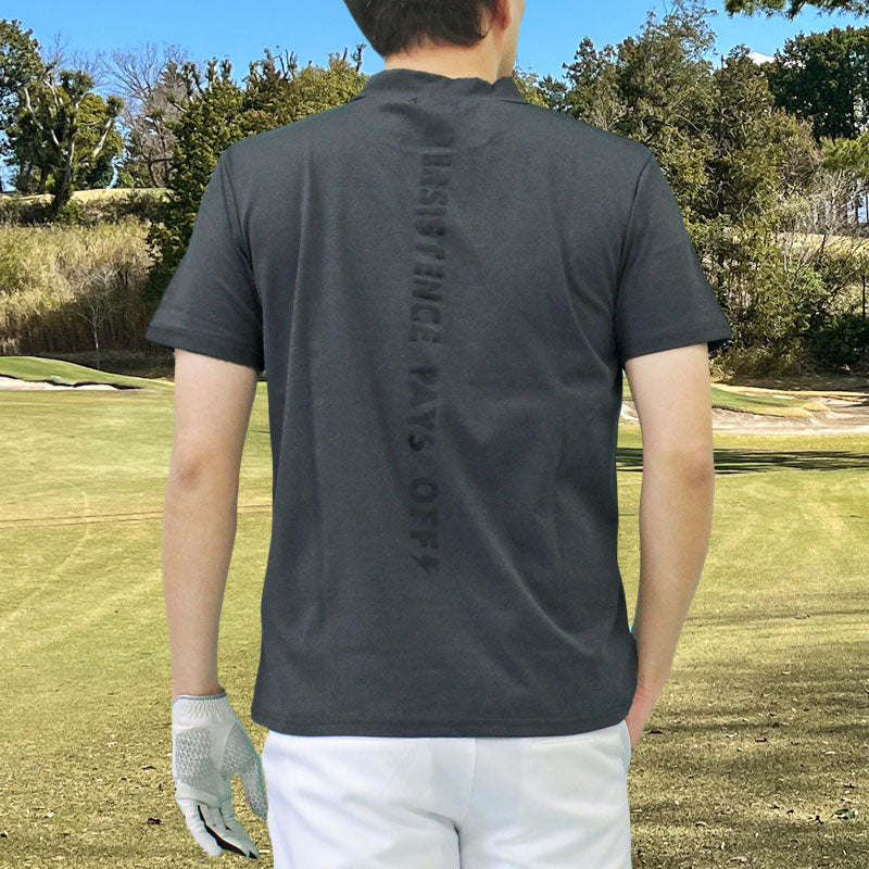 トップイズム TopIsm ゴルフウェア モックネックシャツ メンズ GIORNO SEVEN ジョルノセブン ハイネック ゴルフ 接触冷感 ストレッチ 半袖 バックロゴプリント トップス ポロシャツ Tシャツ 春夏