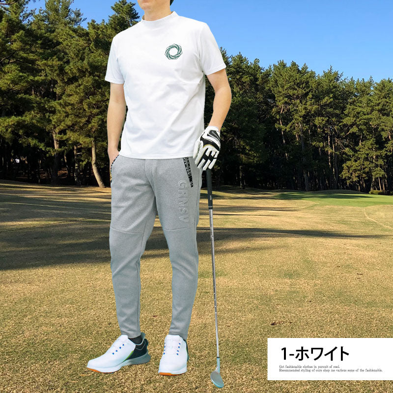 トップイズム TopIsm ゴルフウェア モックネックシャツ メンズ GIORNO SEVEN ジョルノセブン ハイネック ゴルフ 接触冷感 ストレッチ 半袖 バックロゴプリント トップス ポロシャツ Tシャツ 春夏
