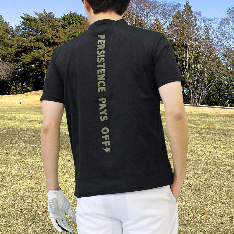 トップイズム TopIsm ゴルフウェア モックネックシャツ メンズ GIORNO SEVEN ジョルノセブン ハイネック ゴルフ 接触冷感 ストレッチ 半袖 バックロゴプリント トップス ポロシャツ Tシャツ 春夏