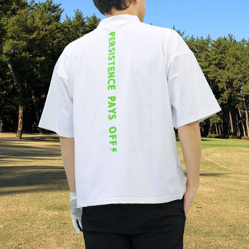 トップイズム TopIsm ゴルフウェア モックネックシャツ メンズ GIORNO SEVEN ジョルノセブン ハイネック ゴルフ 接触冷感 ワイドシルエット 半袖 バックロゴプリント トップス 春夏
