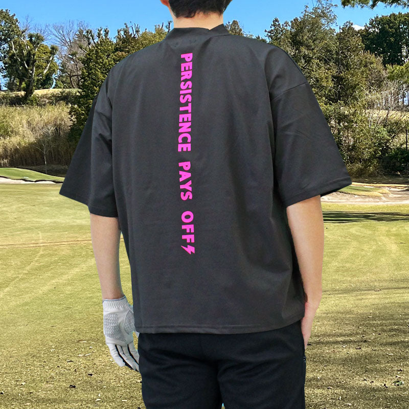 トップイズム TopIsm ゴルフウェア モックネックシャツ メンズ GIORNO SEVEN ジョルノセブン ハイネック ゴルフ 接触冷感 ワイドシルエット 半袖 バックロゴプリント トップス 春夏