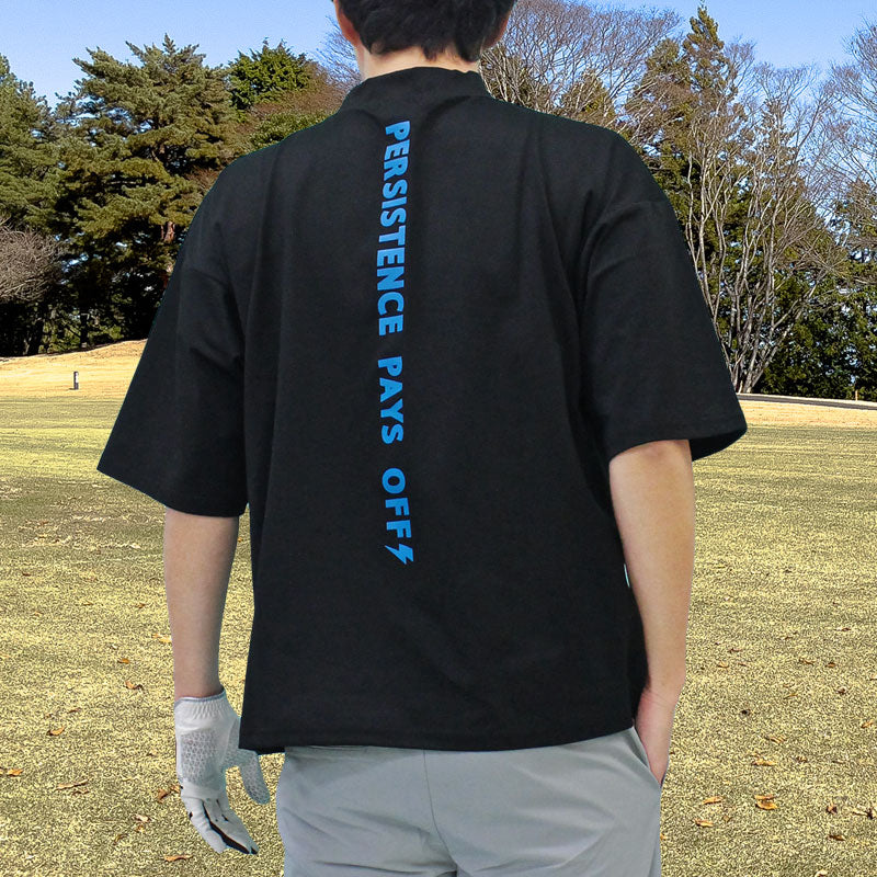 トップイズム TopIsm ゴルフウェア モックネックシャツ メンズ GIORNO SEVEN ジョルノセブン ハイネック ゴルフ 接触冷感 ワイドシルエット 半袖 バックロゴプリント トップス 春夏