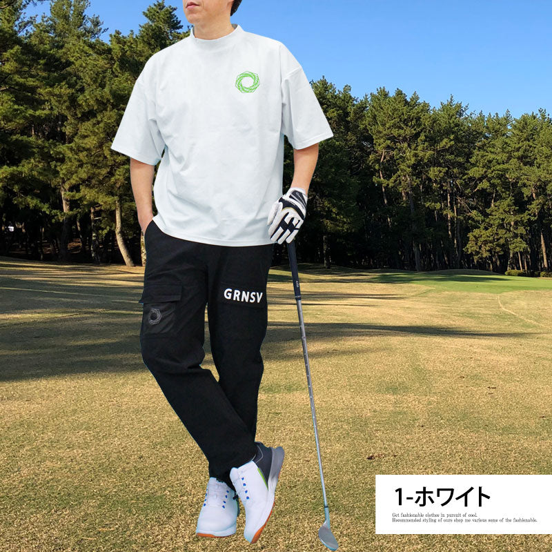 トップイズム TopIsm ゴルフウェア モックネックシャツ メンズ GIORNO SEVEN ジョルノセブン ハイネック ゴルフ 接触冷感 ワイドシルエット 半袖 バックロゴプリント トップス 春夏