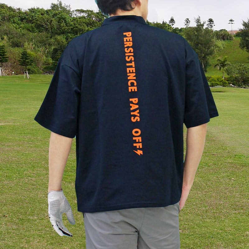 トップイズム TopIsm ゴルフウェア モックネックシャツ メンズ GIORNO SEVEN ジョルノセブン ハイネック ゴルフ 接触冷感 ワイドシルエット 半袖 バックロゴプリント トップス 春夏