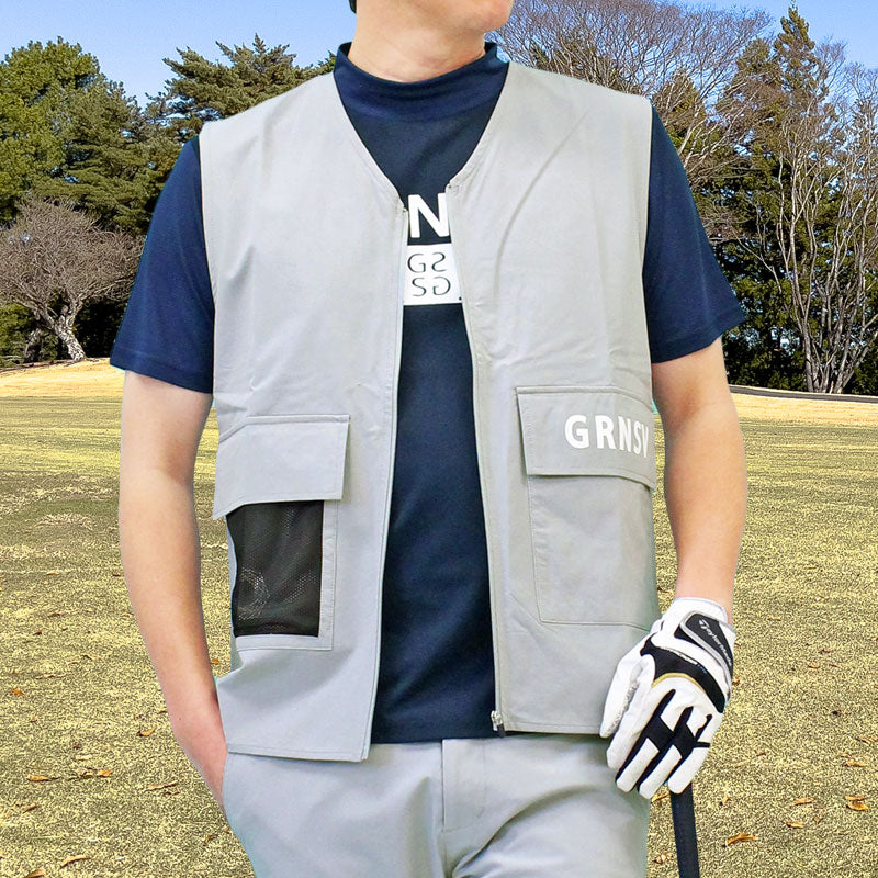 トップイズム TopIsm ゴルフウェア メンズ ベスト GIORNO SEVEN ジョルノセブン トップス ポリエステルストレッチ 多機能ポケット ロゴ おしゃれ 春夏