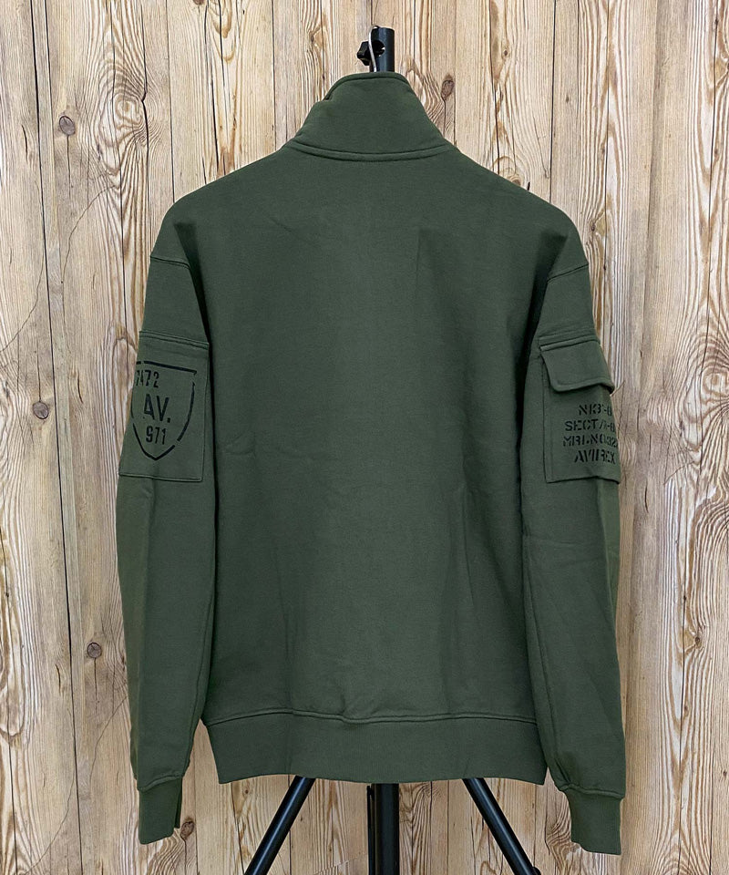 トップイズム TopIsm AVIREX アヴィレックス FATIGUE STAND ZIP スウェット ファティーグ スタンドジップジャケット ポケット付き ジップアップ アビレックス メンズ 長袖