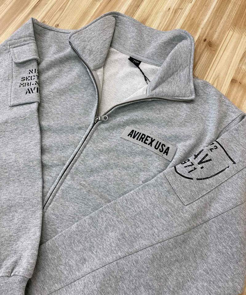 トップイズム TopIsm AVIREX アヴィレックス FATIGUE STAND ZIP スウェット ファティーグ スタンドジップジャケット ポケット付き ジップアップ アビレックス メンズ 長袖