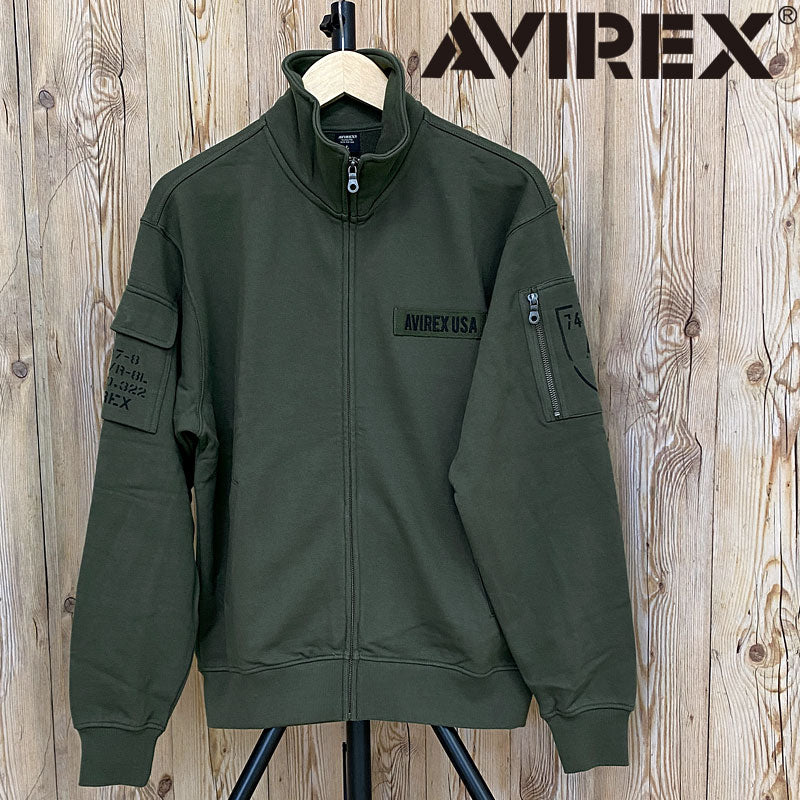 トップイズム TopIsm AVIREX アヴィレックス FATIGUE STAND ZIP スウェット ファティーグ スタンドジップジャケット ポケット付き ジップアップ アビレックス メンズ 長袖