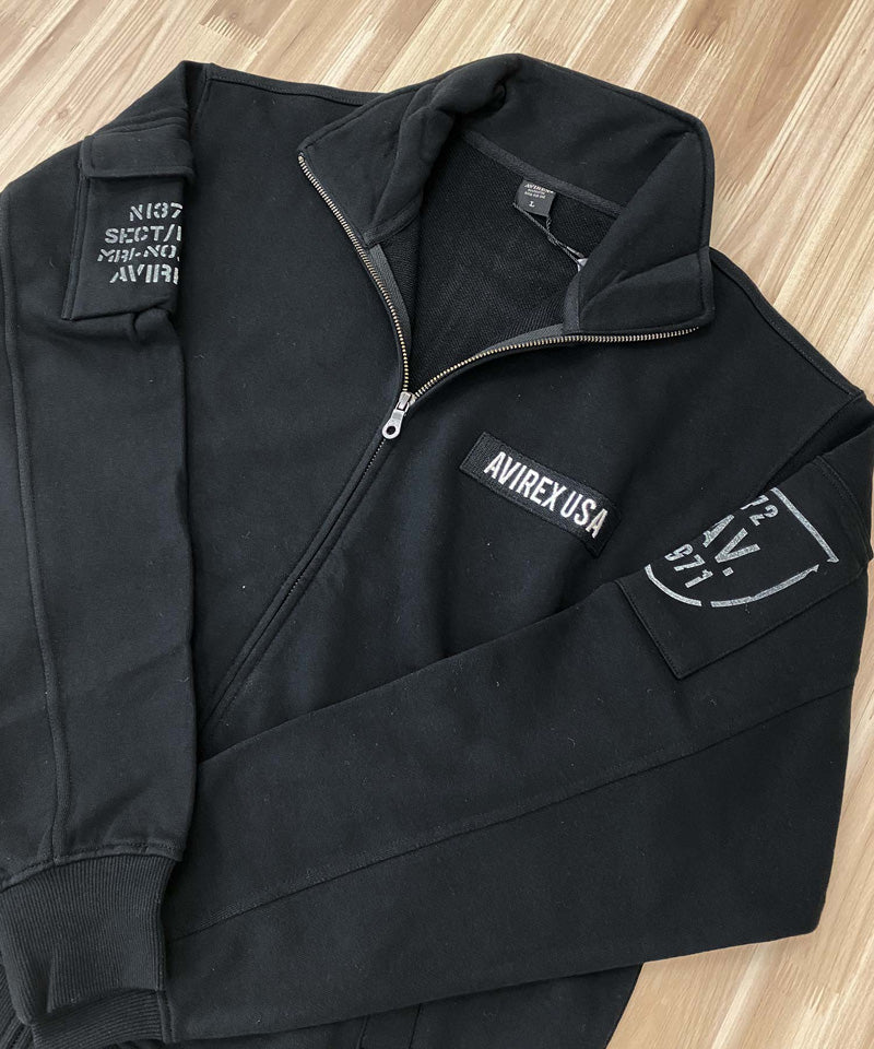 トップイズム TopIsm AVIREX アヴィレックス FATIGUE STAND ZIP スウェット ファティーグ スタンドジップジャケット ポケット付き ジップアップ アビレックス メンズ 長袖 （4-ライトグレー） 4-ライトグレー