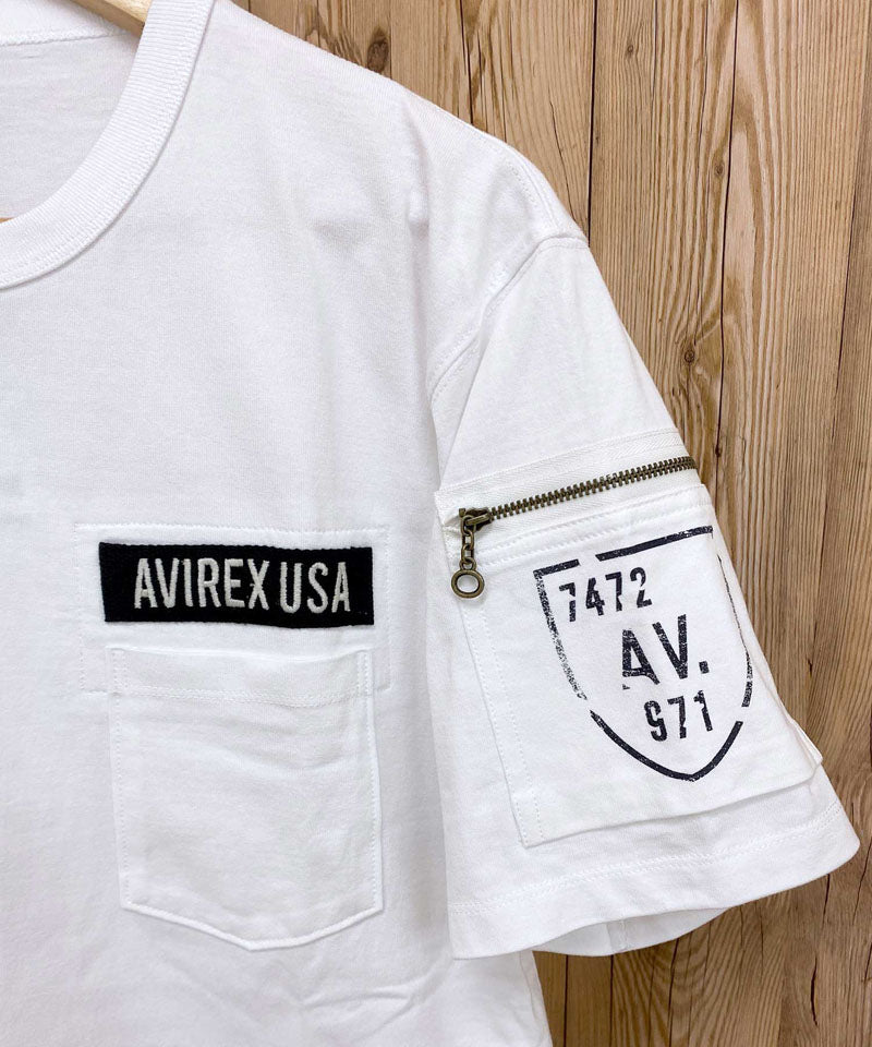 トップイズム TopIsm AVIREX アヴィレックス 半袖 ファティーグ Tシャツ 綿100% コットン クルーネック ポケット ミリタリー メンズ ブランド アビレックス