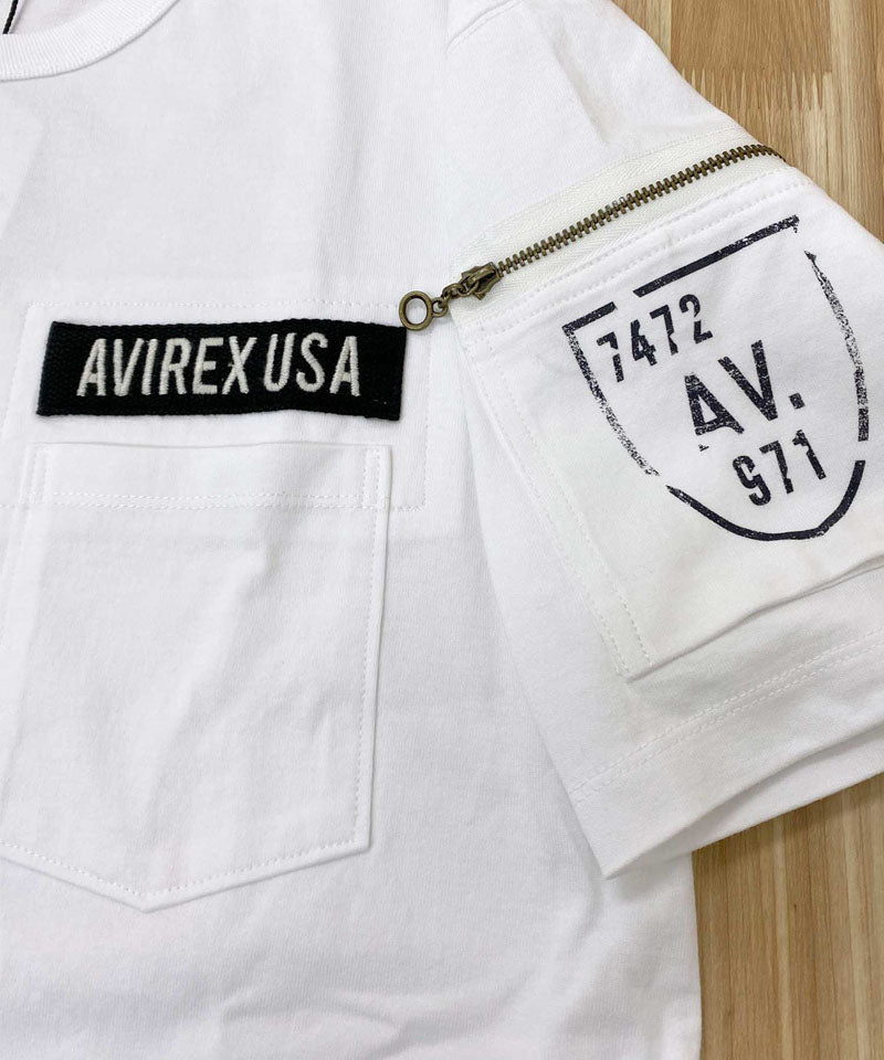 トップイズム TopIsm AVIREX アヴィレックス 半袖 ファティーグ Tシャツ 綿100% コットン クルーネック ポケット ミリタリー メンズ ブランド アビレックス