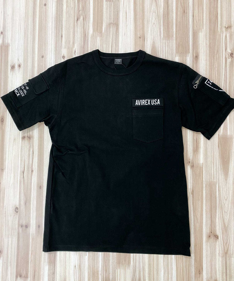 トップイズム TopIsm AVIREX アヴィレックス 半袖 ファティーグ Tシャツ 綿100% コットン クルーネック ポケット ミリタリー メンズ ブランド アビレックス