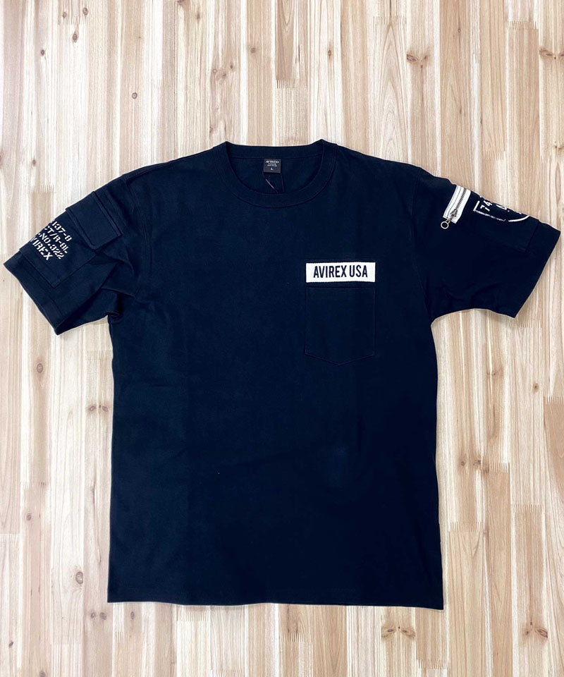 トップイズム TopIsm AVIREX アヴィレックス 半袖 ファティーグ Tシャツ 綿100% コットン クルーネック ポケット ミリタリー メンズ ブランド アビレックス