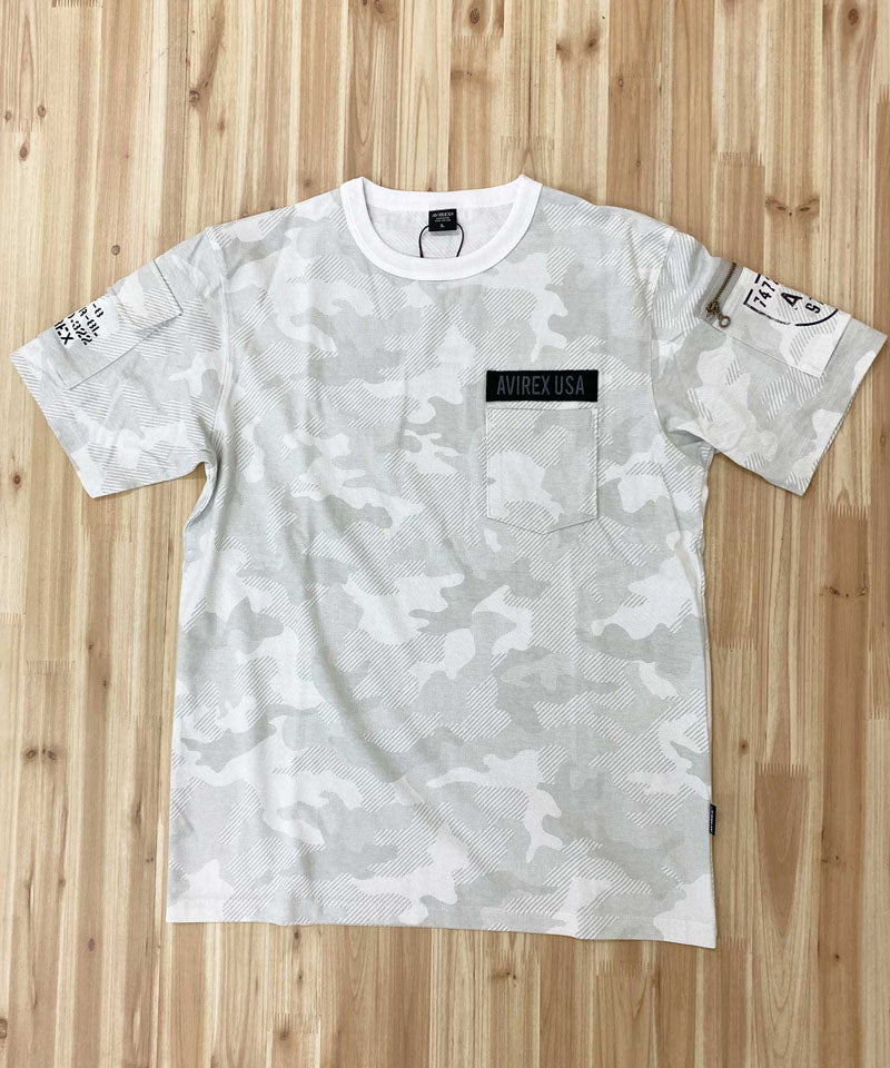 トップイズム TopIsm AVIREX アヴィレックス 半袖 ファティーグ Tシャツ 綿100% コットン クルーネック ポケット ミリタリー メンズ ブランド アビレックス