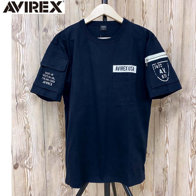 トップイズム TopIsm AVIREX アヴィレックス 半袖 ファティーグ Tシャツ 綿100% コットン クルーネック ポケット ミリタリー メンズ ブランド アビレックス
