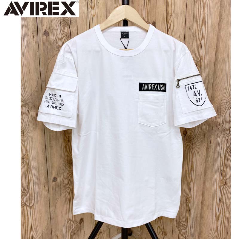 トップイズム TopIsm AVIREX アヴィレックス 半袖 ファティーグ Tシャツ 綿100% コットン クルーネック ポケット ミリタリー メンズ ブランド アビレックス