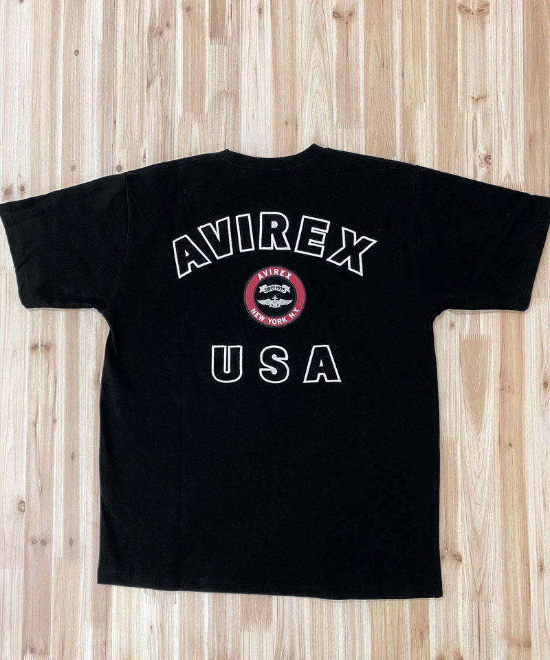 トップイズム TopIsm AVIREX アヴィレックス VARSITY LOGO T-SHIRT ロゴ 刺繍 半袖 メンズ Tシャツ ブランド アビレックス