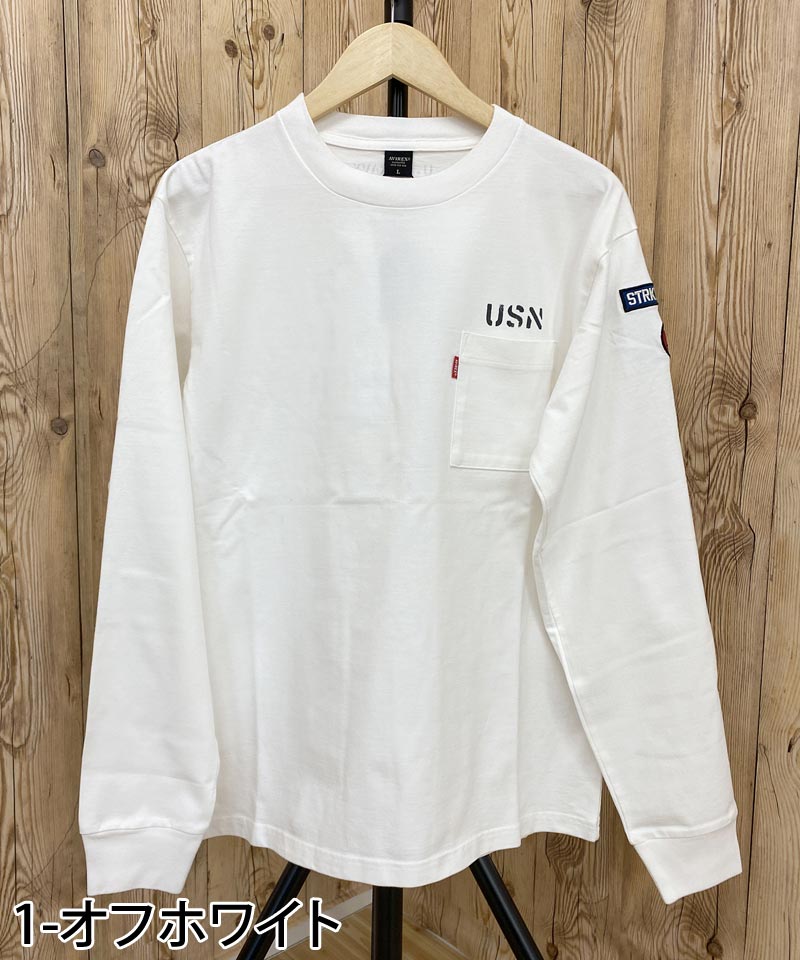 トップイズム TopIsm AVIREX アビレックス ネイバル パッチ ロングスリーブ 長袖 Tシャツ ポケットTEE メンズ ブランド アビレックス
