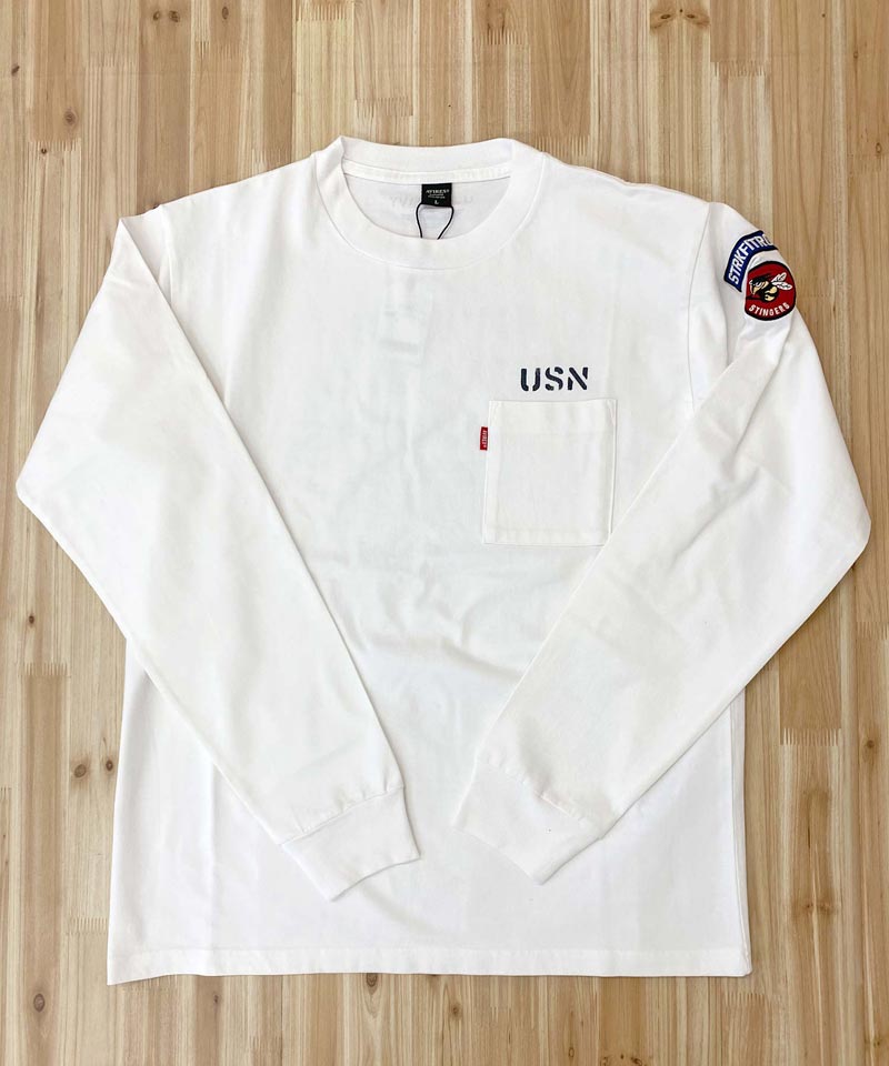トップイズム TopIsm AVIREX アビレックス ネイバル パッチ ロングスリーブ 長袖 Tシャツ ポケットTEE メンズ ブランド アビレックス