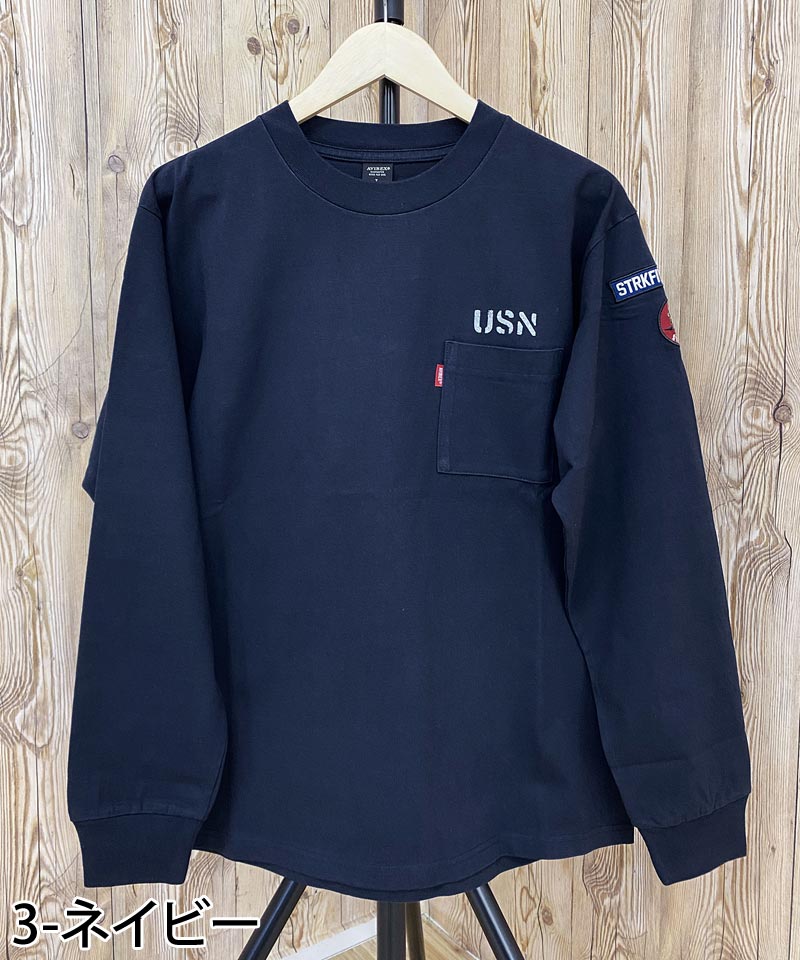 トップイズム TopIsm AVIREX アビレックス ネイバル パッチ ロングスリーブ 長袖 Tシャツ ポケットTEE メンズ ブランド アビレックス